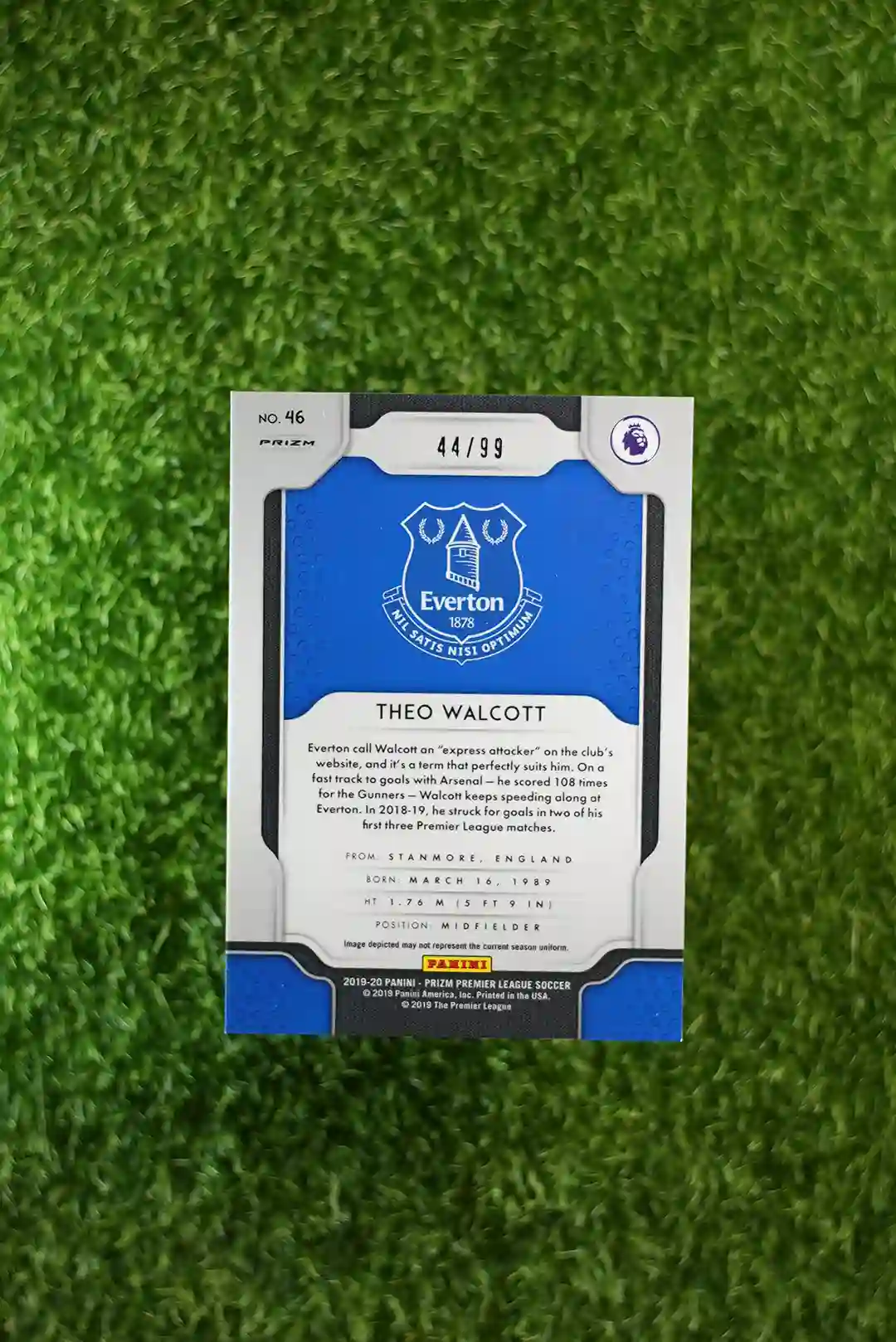 2019-20 Prizm Premier League Soccer Theo Walcott Red Prizm 44/99 - Image 2