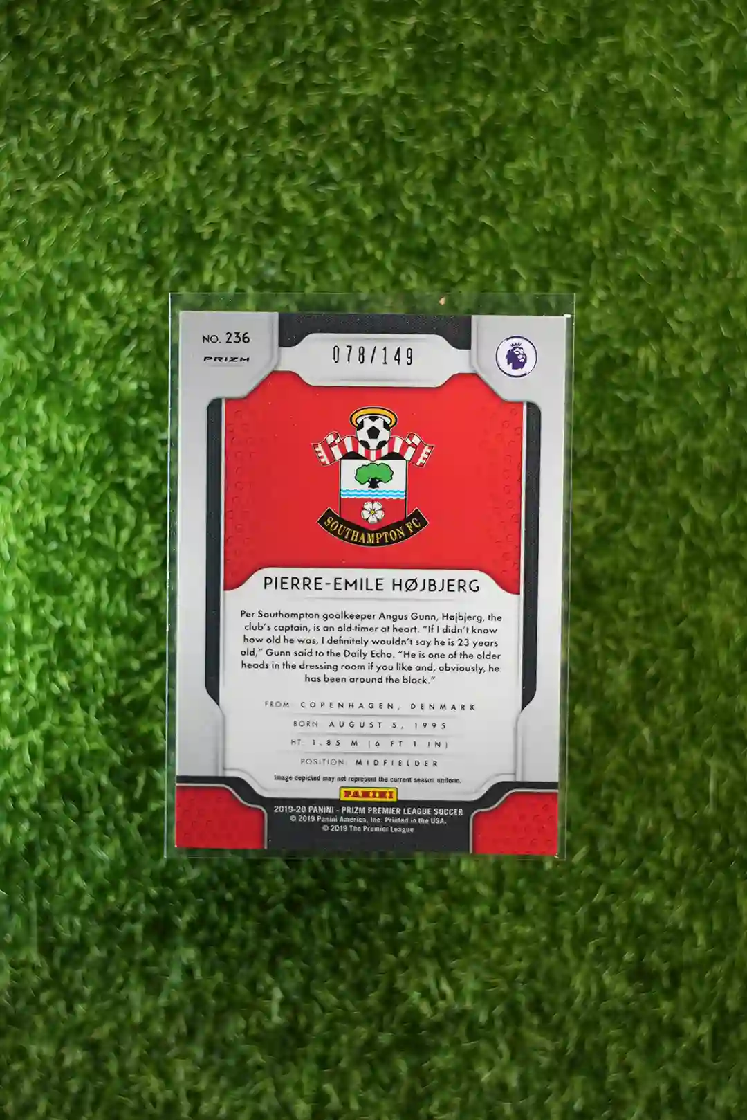2019-20 Prizm Premier League Soccer Pierre-Emile Højbjerg Red Prizm 078/149 - Image 2