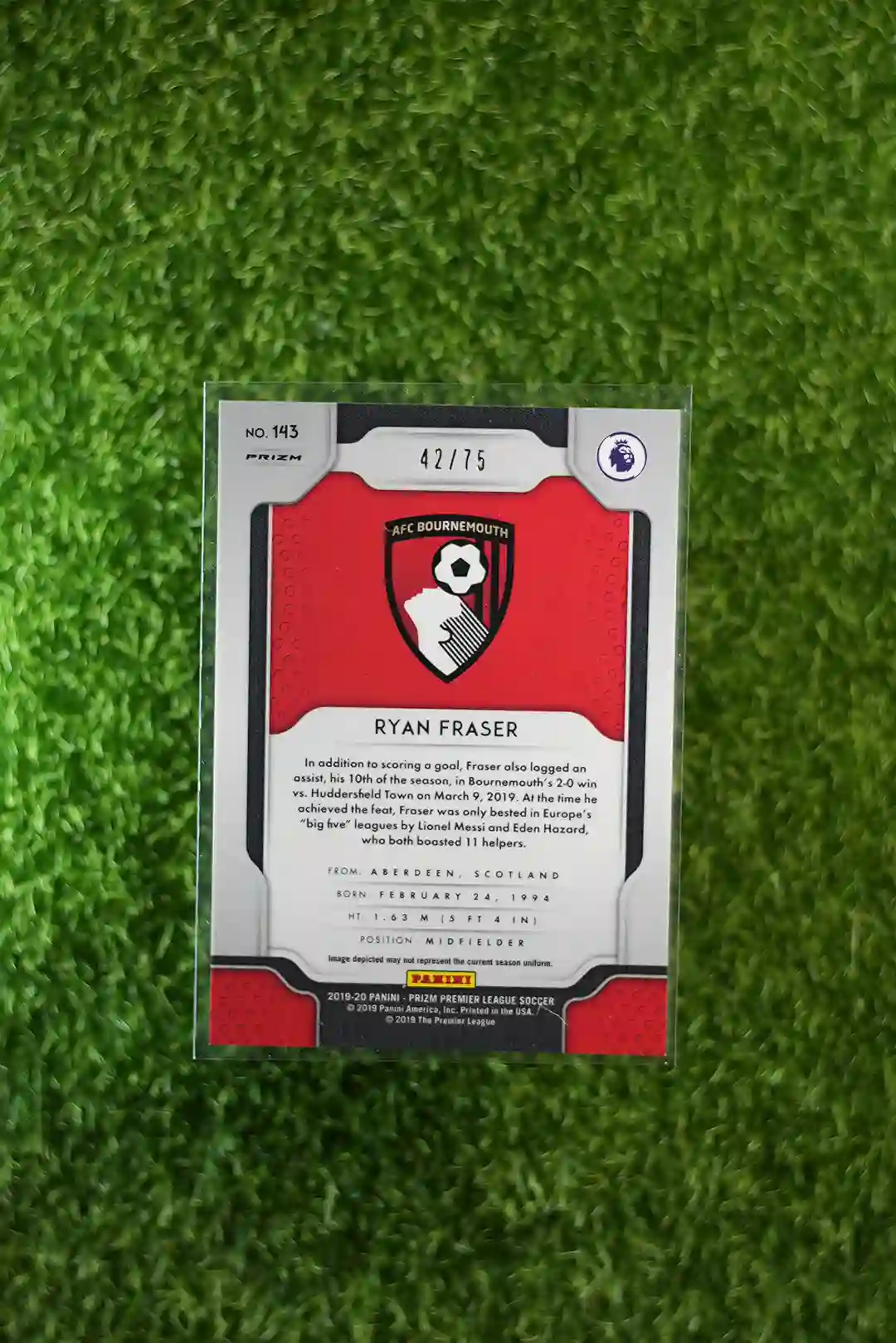 2019-20 Prizm Premier League Soccer Ryan Fraser Purple Prizm 42/75 - Image 2