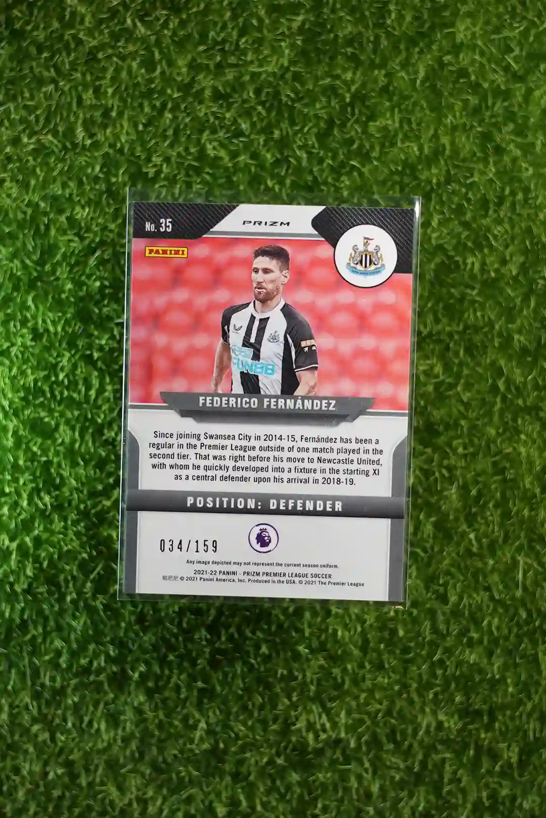 2021 Panini Prizm Premier League Soccer Federico Fernández Red Prizm #35 (034/159) - Image 2