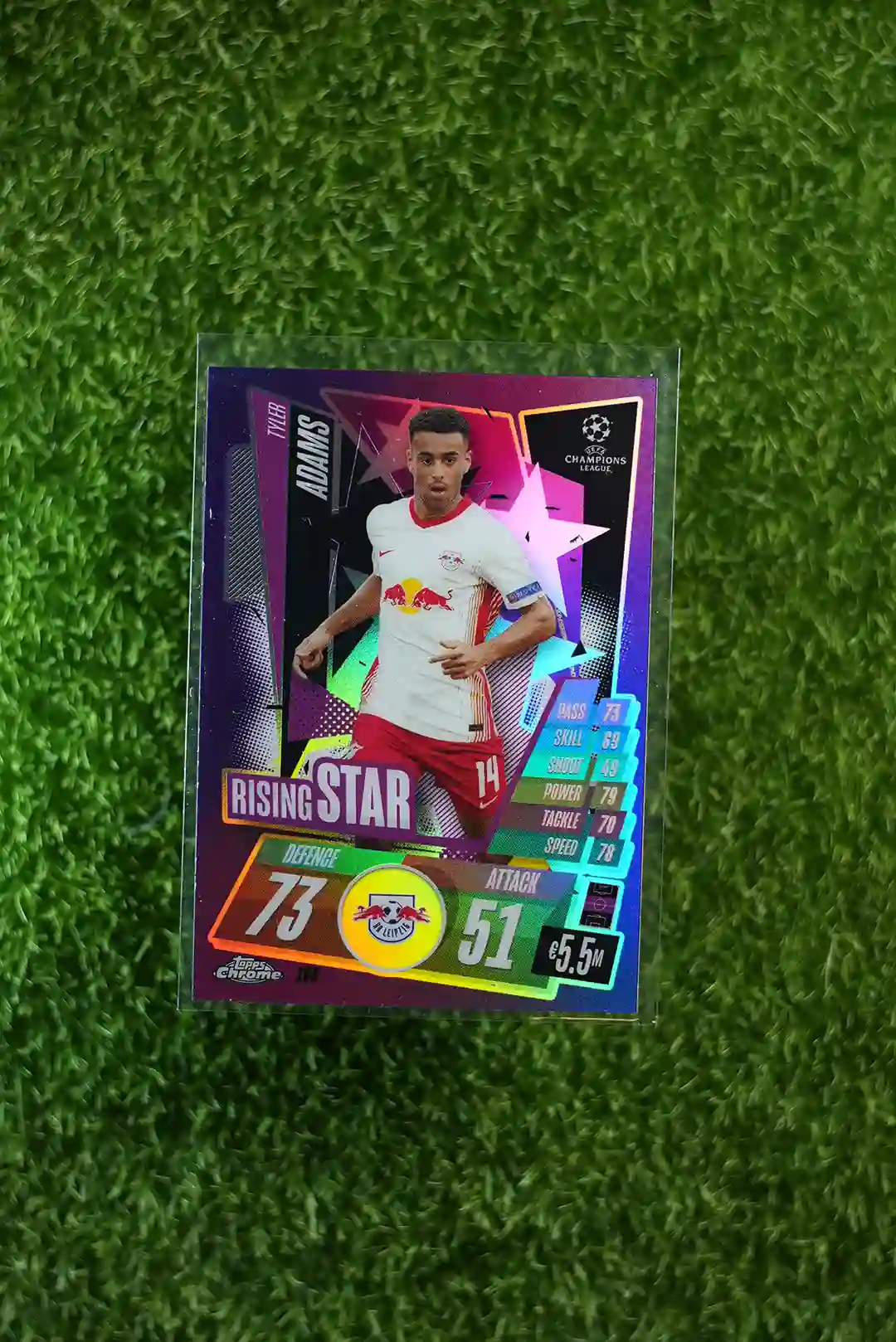 2021 Topps Match Attax Champions League Tyler Adams Rising Star Chrome Purple Parallel 267/299