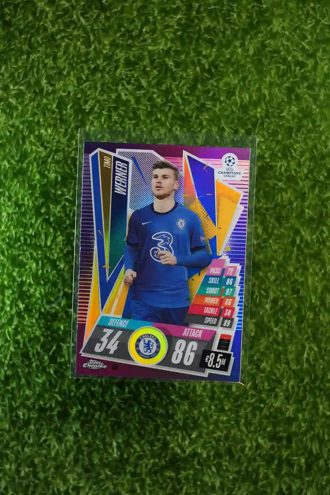 2020 Topps Match Attax UCL/UEL Timo Werner Purple Chrome 287/299