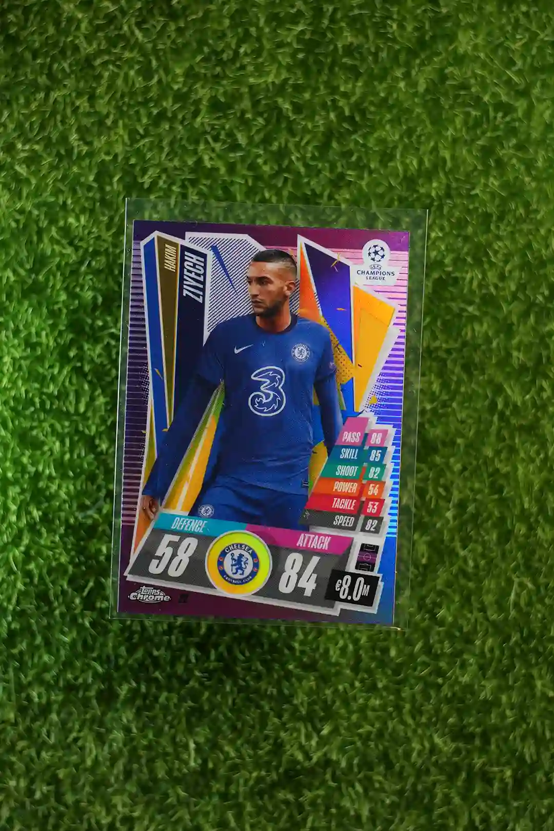 2020 Topps Match Attax UCL/UEL Hakim Ziyech Purple Chrome 026/299