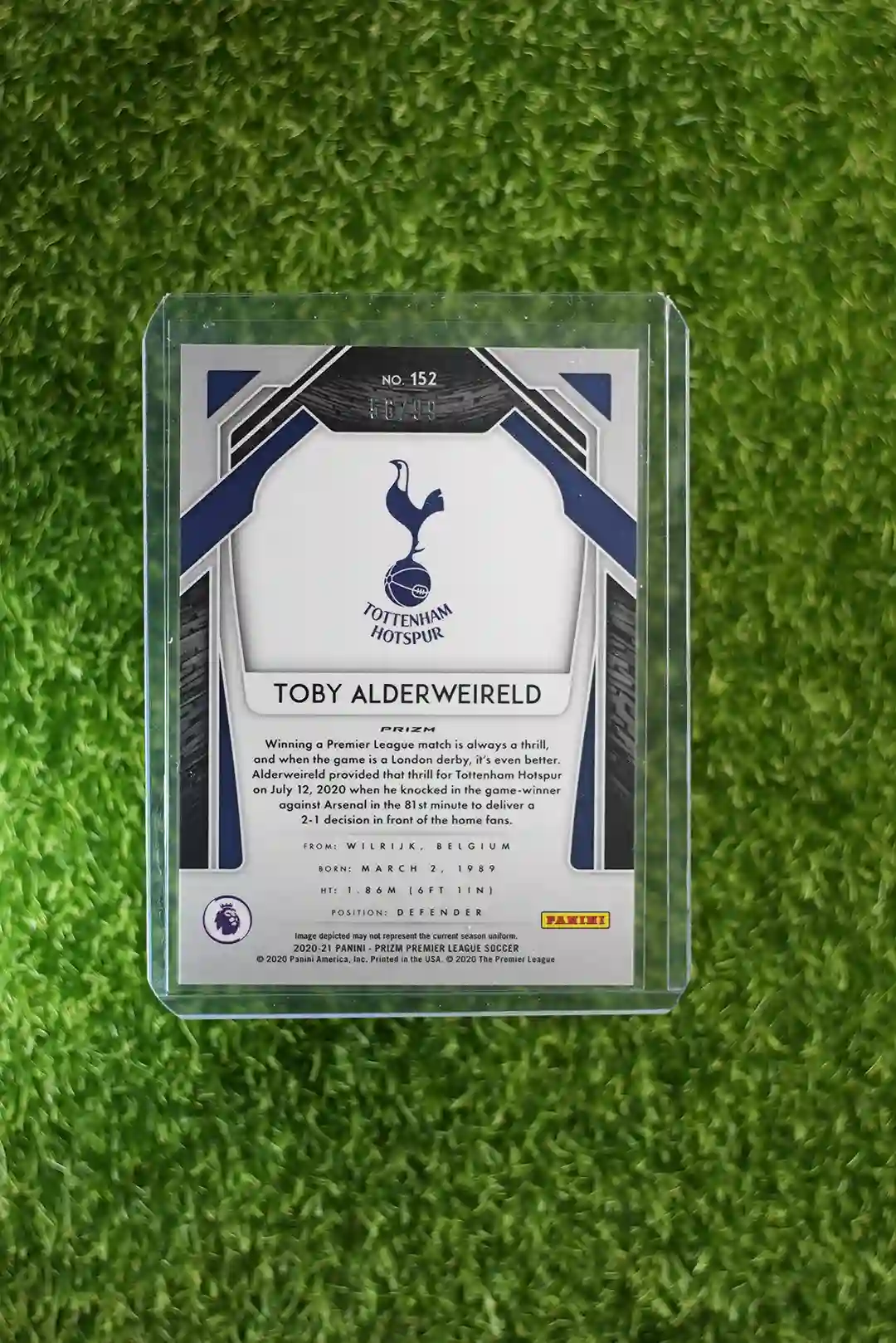 2020-21 Prizm Premier League Soccer Toby Alderweireld Base #152 - Image 2