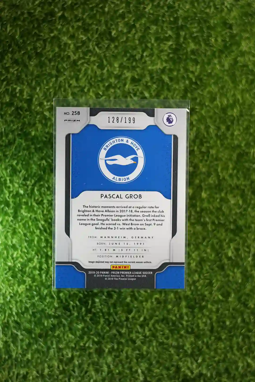 2019-20 Prizm Premier League Soccer Pascal Grob Blue Prizm - Image 2