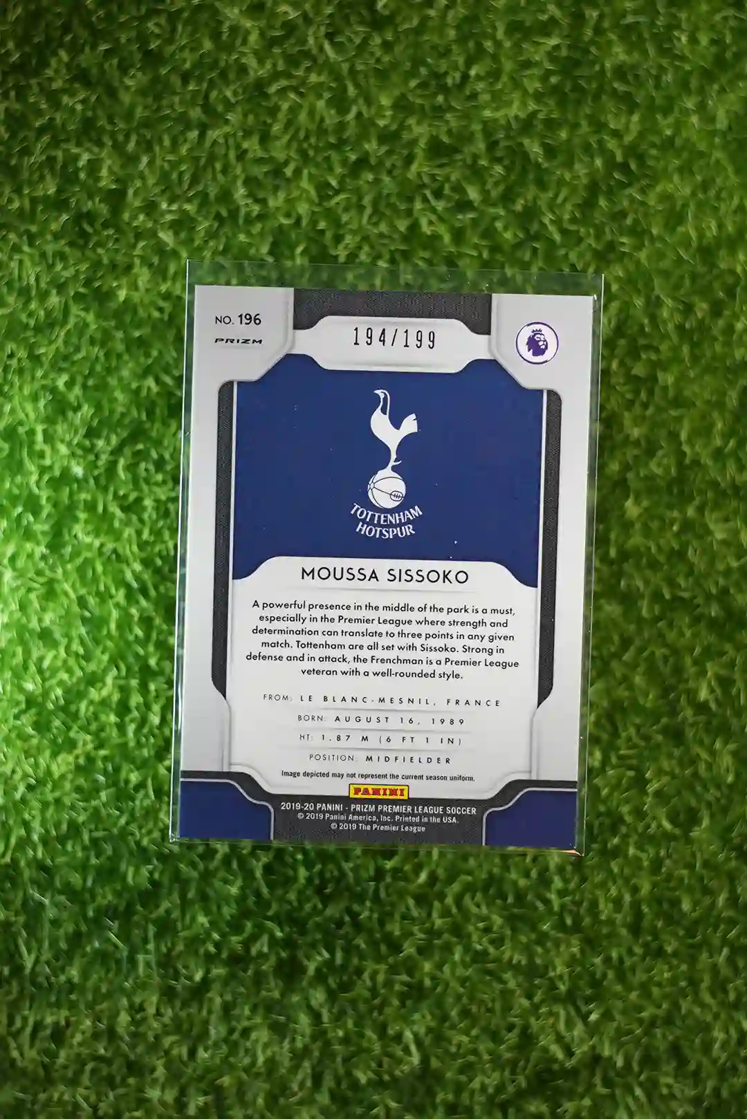 Moussa Sissoko - 2019-20 Panini Prizm Premier League Soccer Blue Prizm (194/199) - Image 2