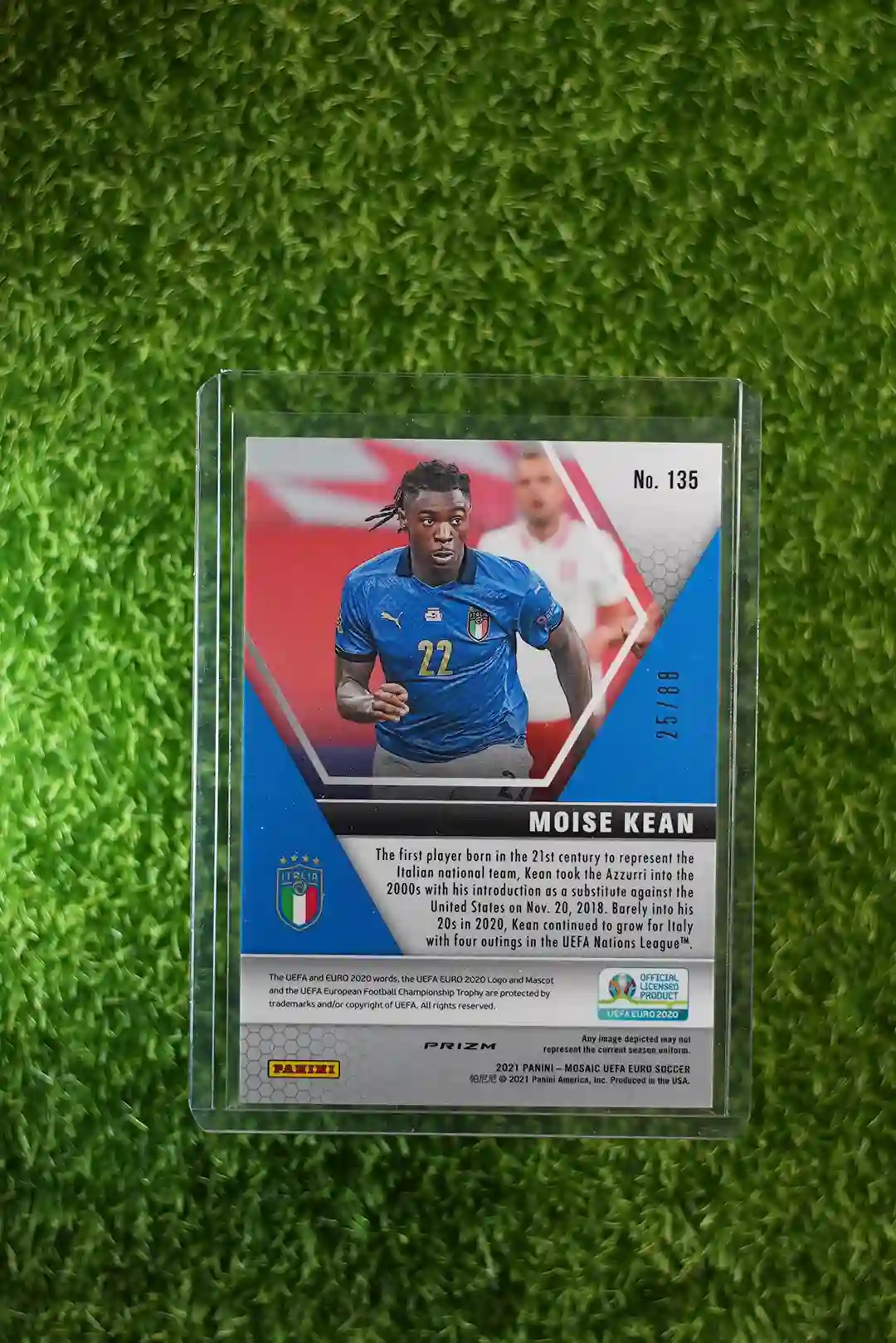 2021 Mosaic UEFA Euro Soccer Moise Kean Mosaic Parallel 25/88 - Image 2