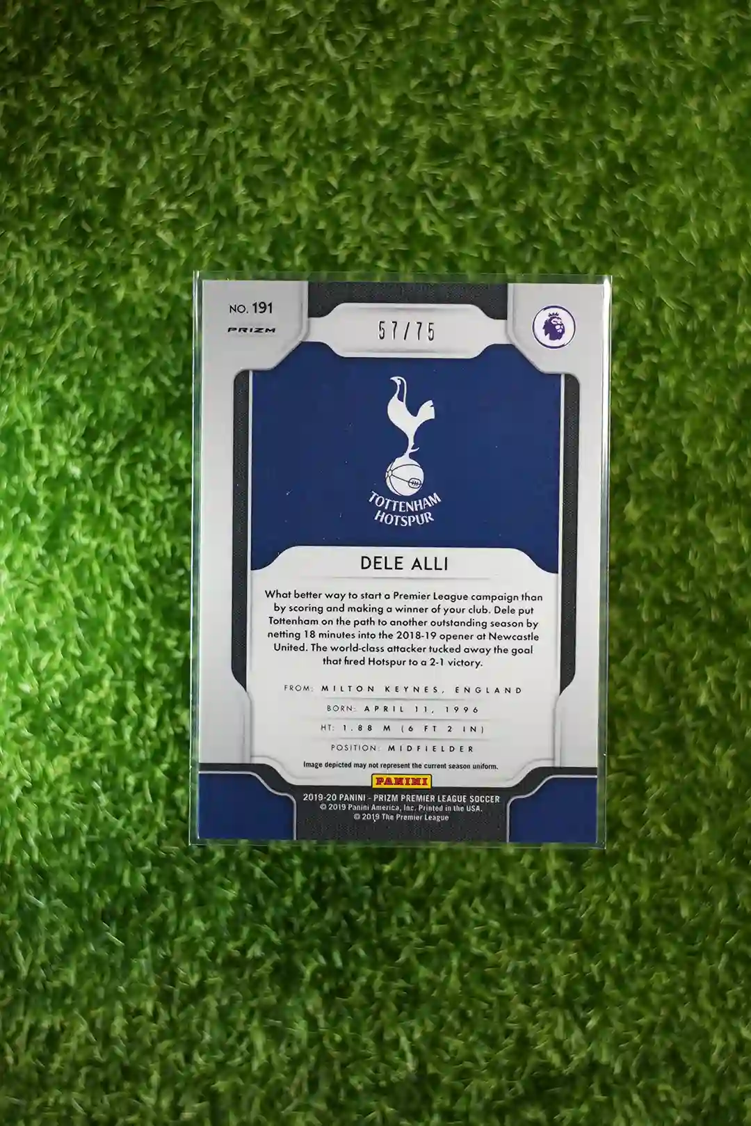 2019-20 Panini Prizm Premier League Soccer Dele Alli Blue Prizm 57/75 - Image 2