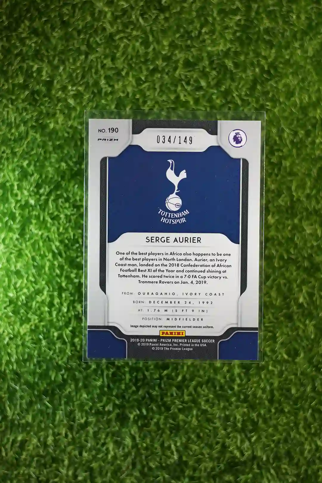 2019-20 Prizm Premier League Soccer Serge Aurier Red Prizm 034/149 - Image 2