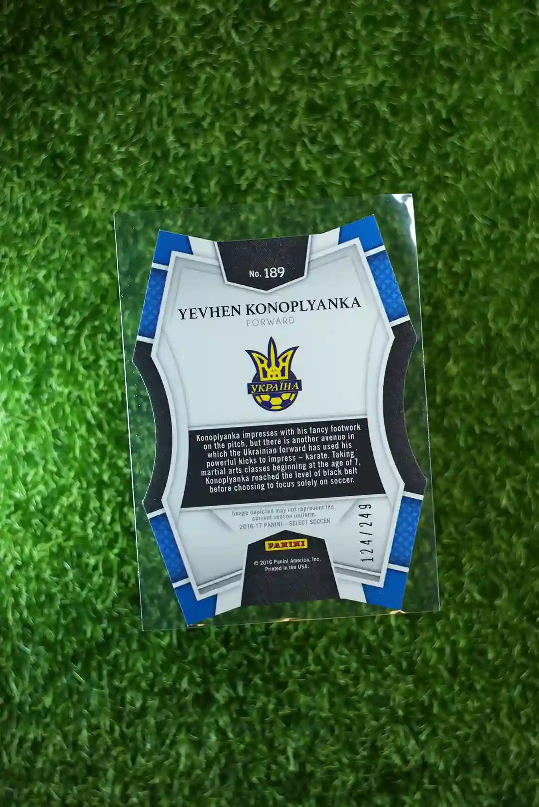 2016 Select Soccer Yevhen Konoplyanka Blue Prizm 189 124/249 - Image 2