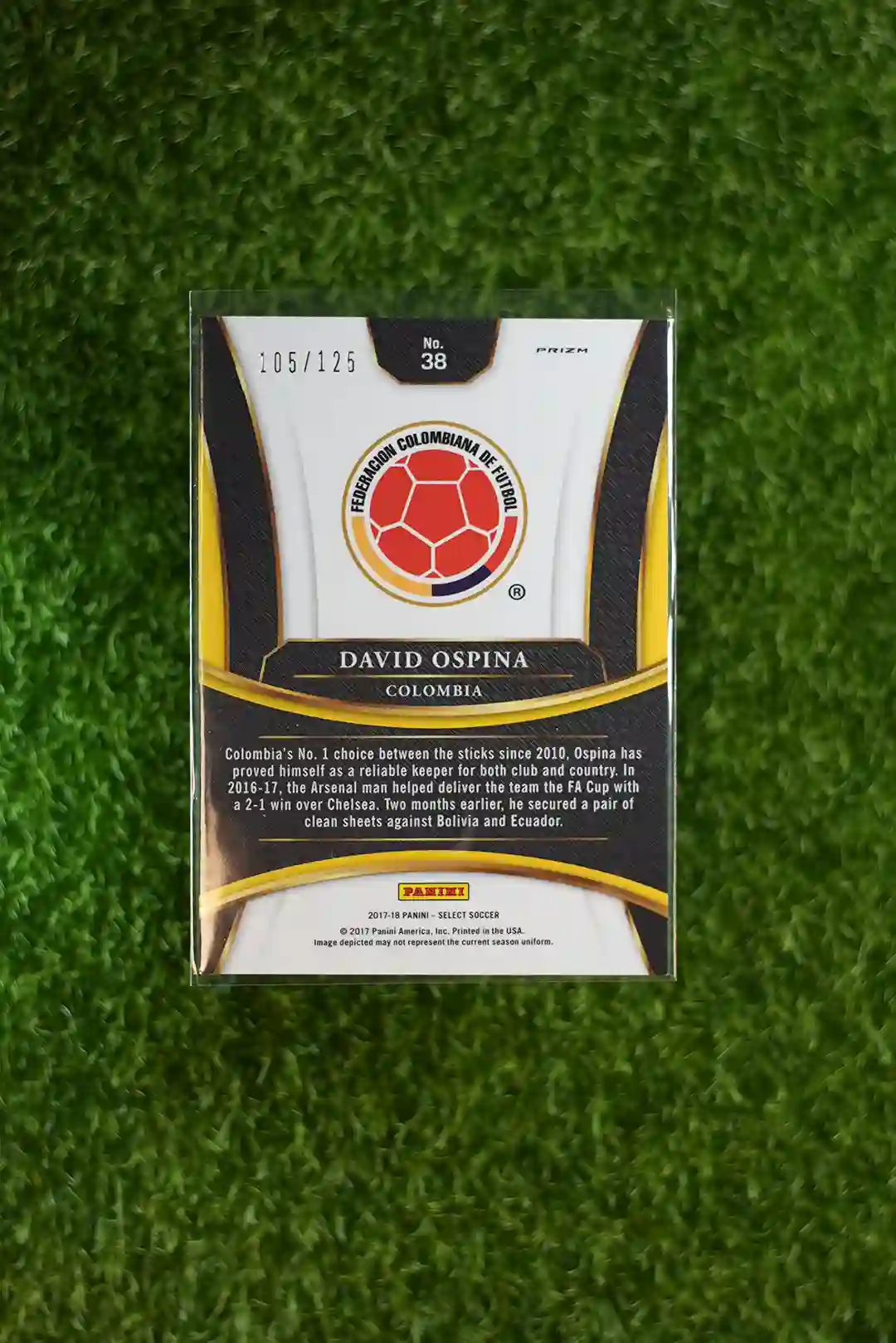 2017-18 Select Soccer David Ospina Base Purple 105/125 - Image 2