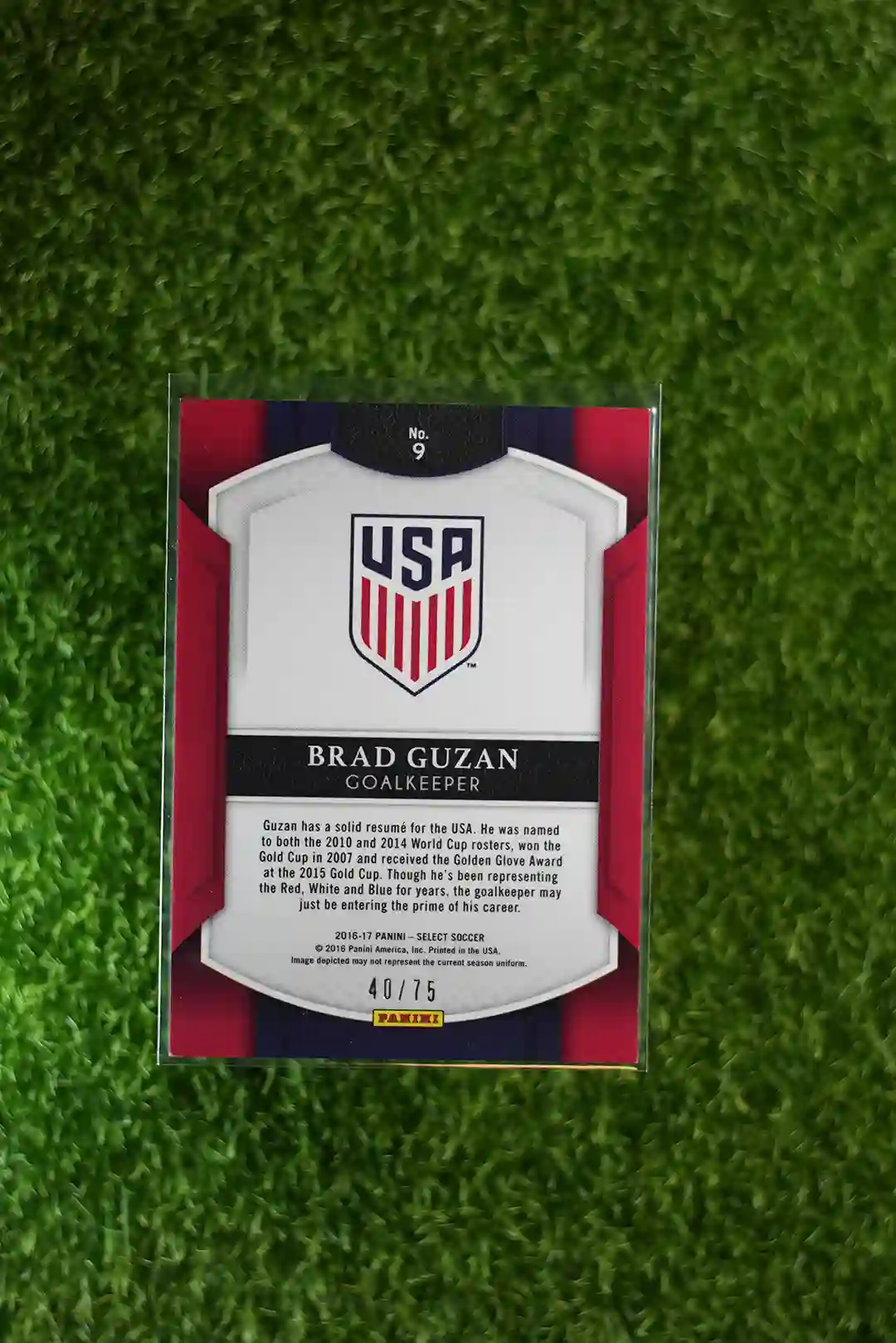 2016-17 Panini Select Soccer Brad Guzan Base Parallel 40/75 - Image 2