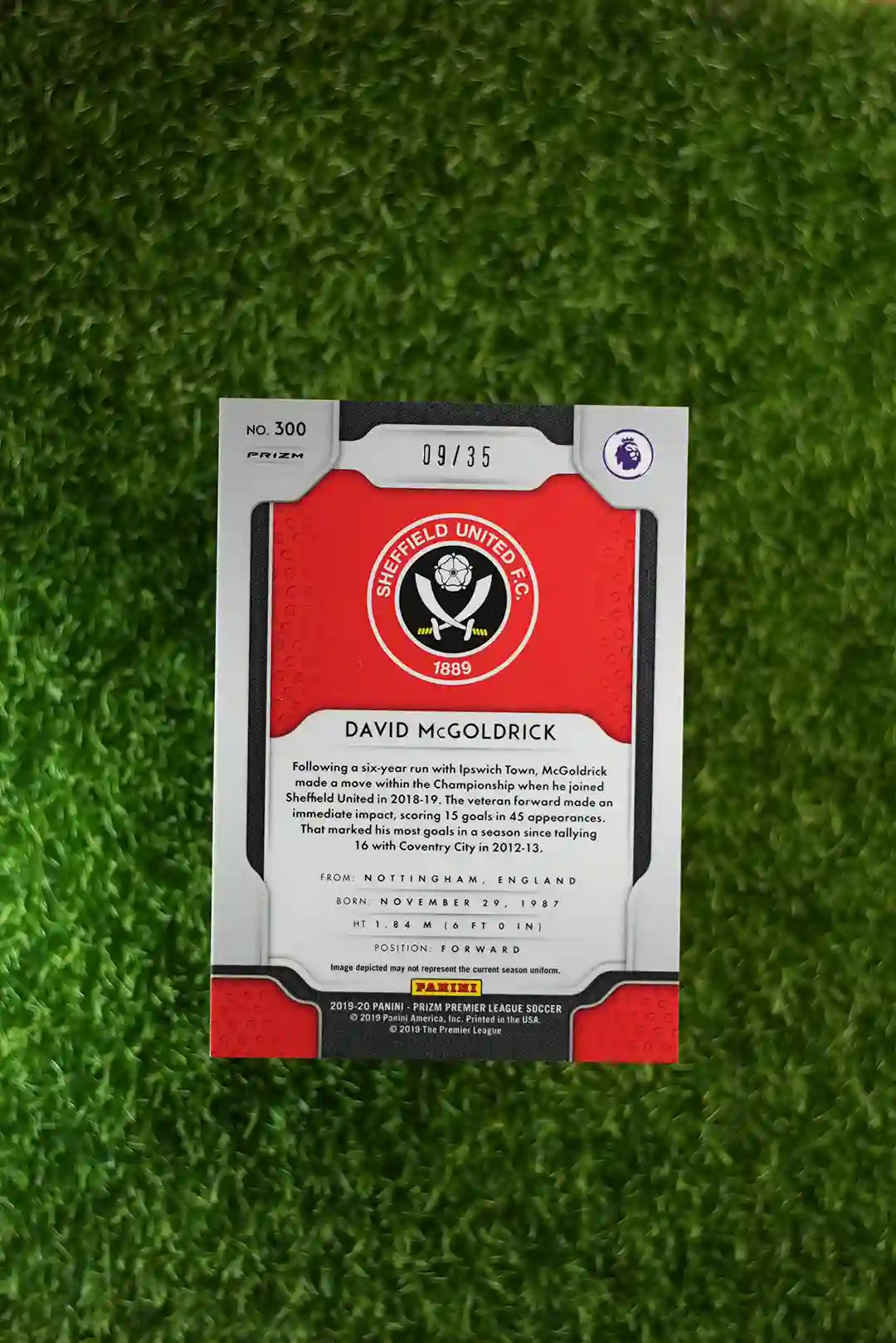 2019-20 Panini Prizm David McGoldrick Aqua Prizm RC 09/35 - Image 2