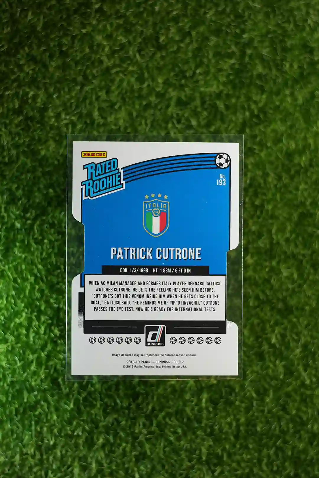 2018 Donruss Patrick Cutrone Rated Rookie Press Proof - Image 2