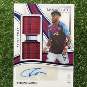 2023-24 Panini Aston Villa Tyrone Mings Immaculate Collection Soccer DA-TM Auto, Memorabilia (Jersey Swatch) 05/10