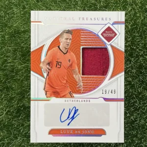2022 Panini NETHERLANDS LUUK DE JONG National Treasures FIFA Road to World Cup Soccer MS-LDJ Auto, Player Worn/Used Jersey Swatch 19/49