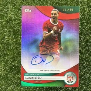2023/24 Topps Liverpool FC Darwin Núñez Liverpool FC Team Set AU-DN Auto, Certified Pink  07/10
