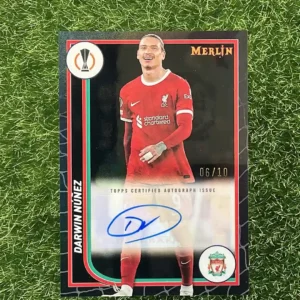 2023/24 Topps Liverpool FC Darwin Núñez Topps Merlin UEFA Club Competitions AU-DN Certified Auto,  06/10